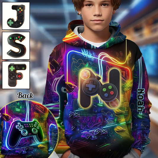 Alphabet du jeu vidéo - T-shirt enfant personnalisé intégral