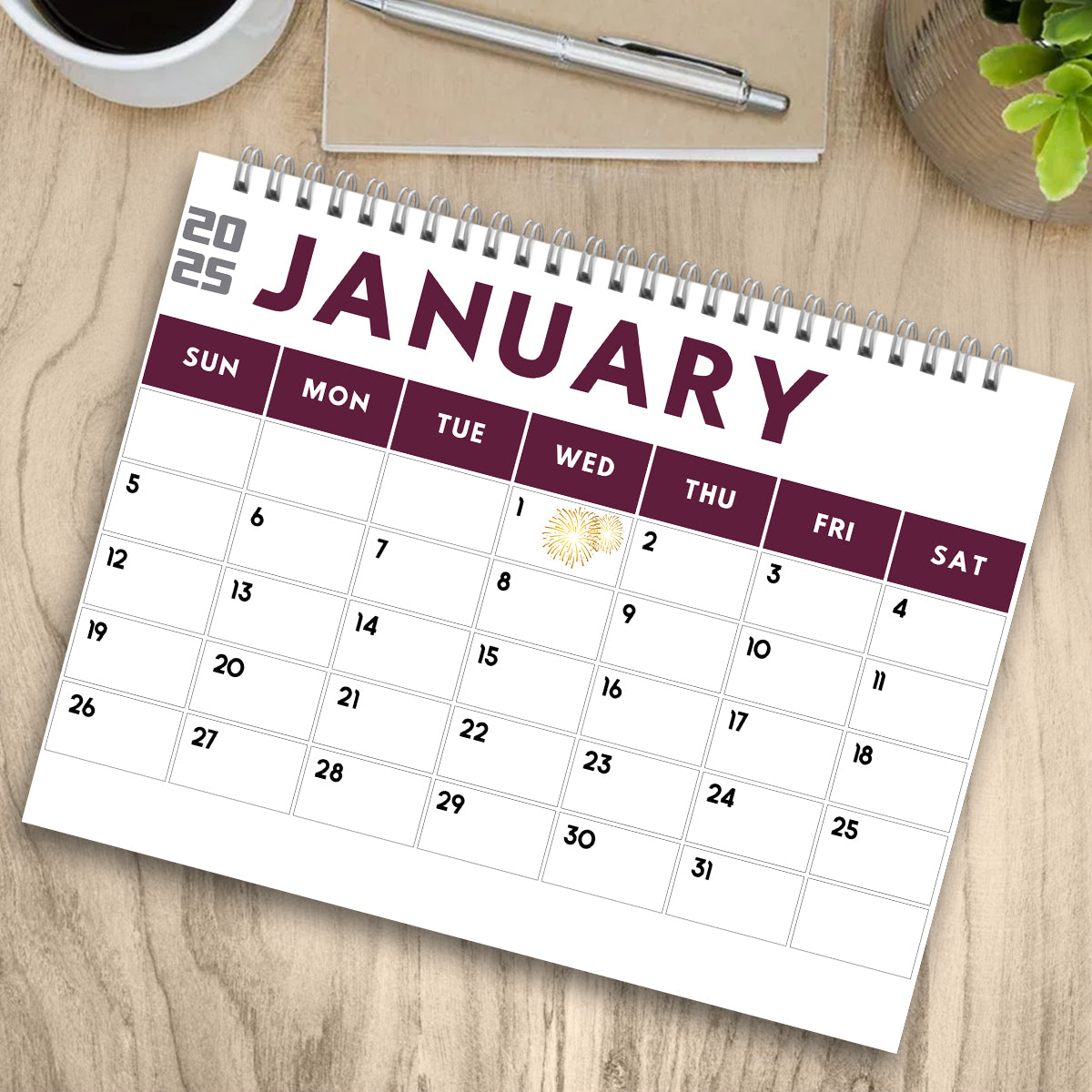 Quest Cat 2025 - Calendrier mural et de bureau personnalisé avec des chats