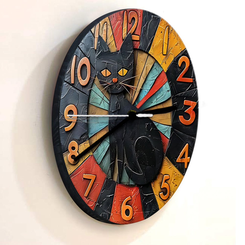 Love Black Cats - Black Cat Wall Clock