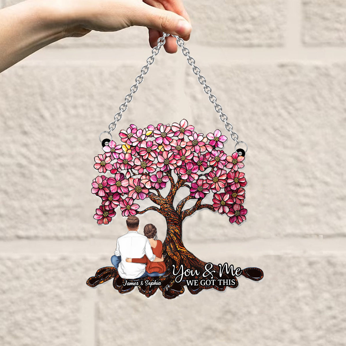 You & Me - Personalized Couple Window Hanging Suncatcher Ornament