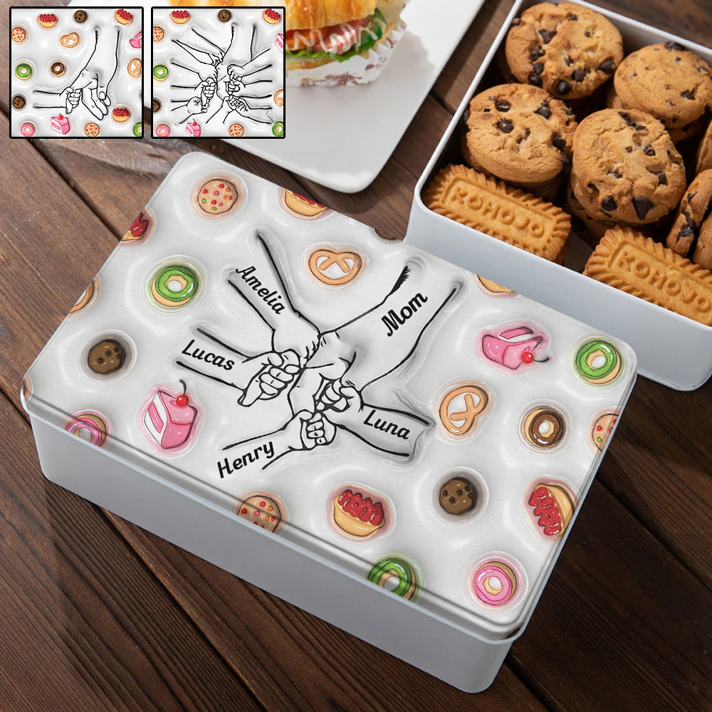 Cookies Mom Holding Hands - Personalized Mother Biscuit Tin