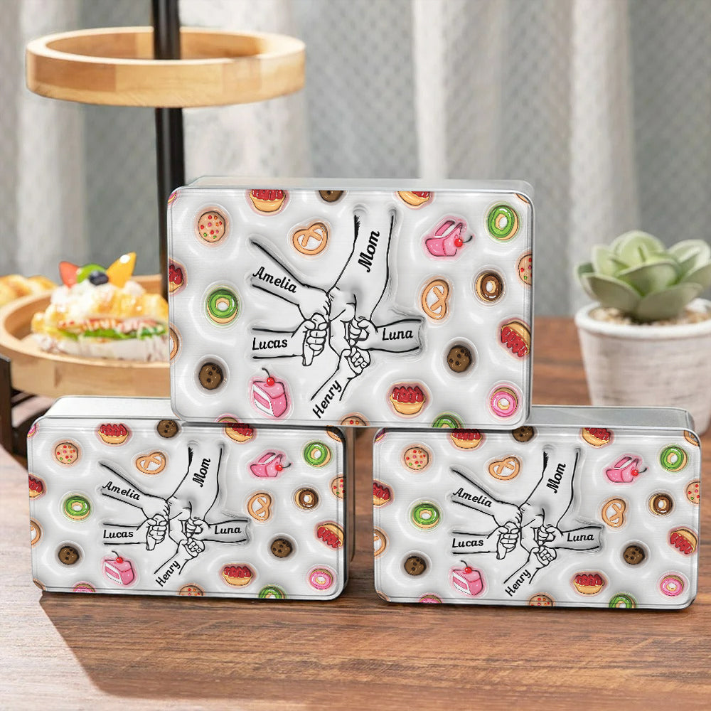 Cookies Mom Holding Hands - Personalized Mother Biscuit Tin