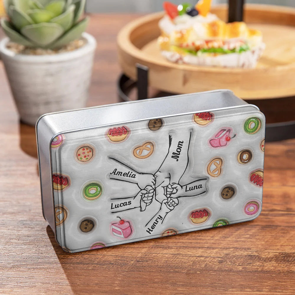 Cookies Mom Holding Hands - Personalized Mother Biscuit Tin