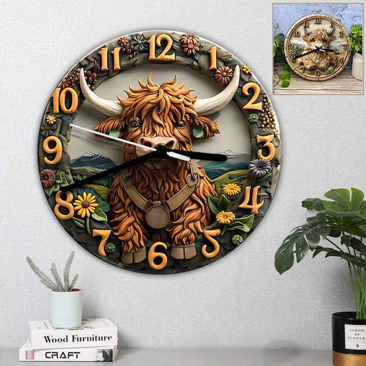 Love Highland Cow - Personalized Wall Clock