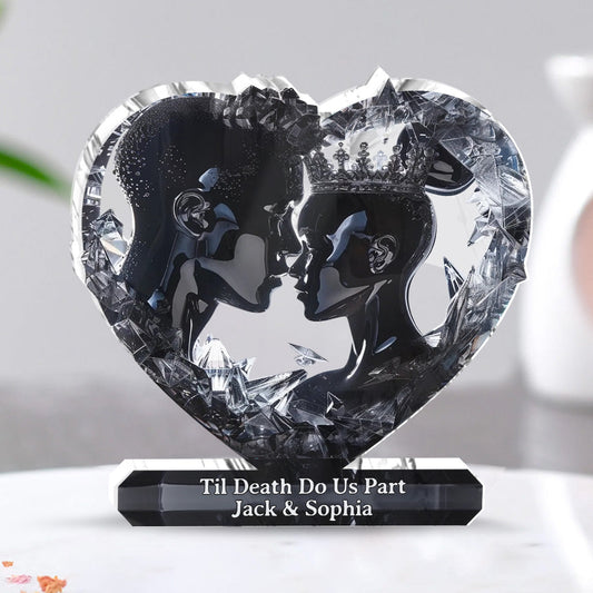 Jusqu'à ce que la mort nous sépare - Plaque acrylique personnalisée pour couple
