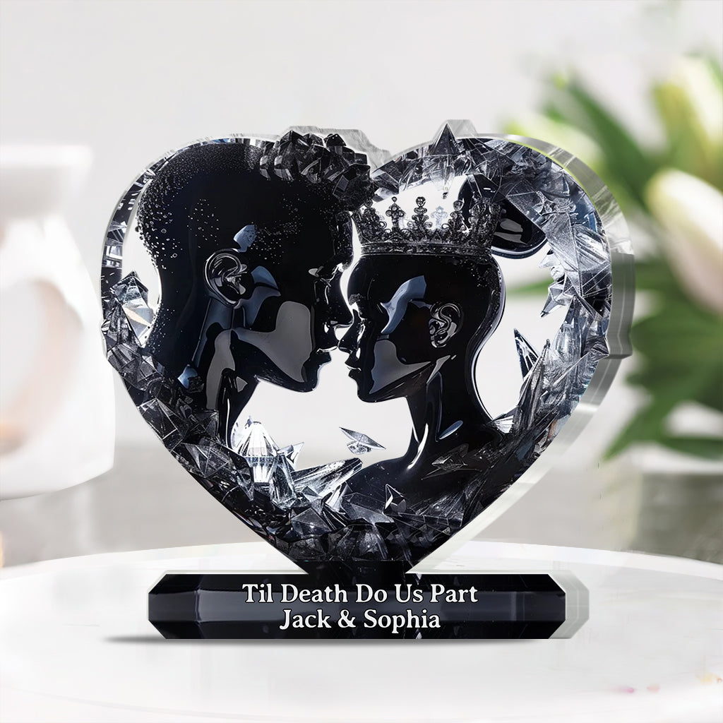 Jusqu'à ce que la mort nous sépare - Plaque acrylique personnalisée pour couple