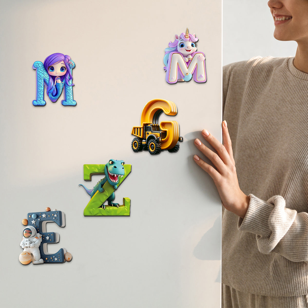 Lettres uniques - Aimant personnalisé pour enfant