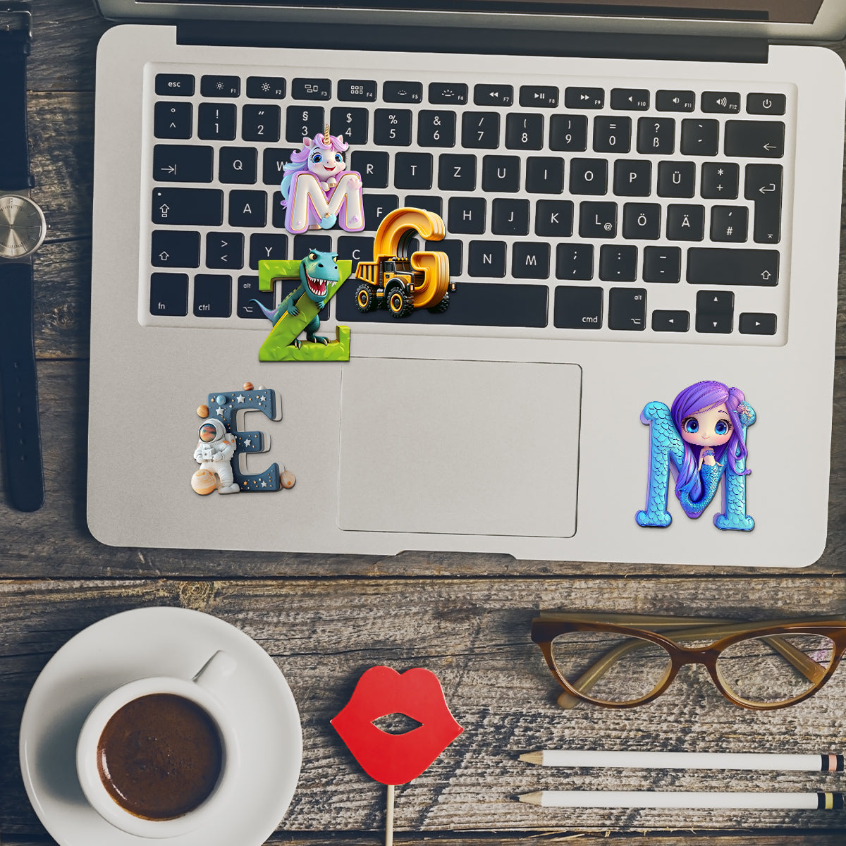 Lettres uniques - Aimant personnalisé pour enfant