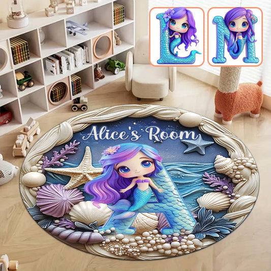 Magnifique cadeau avec lettre pour les petits-enfants - Tapis rond personnalisé pour enfant