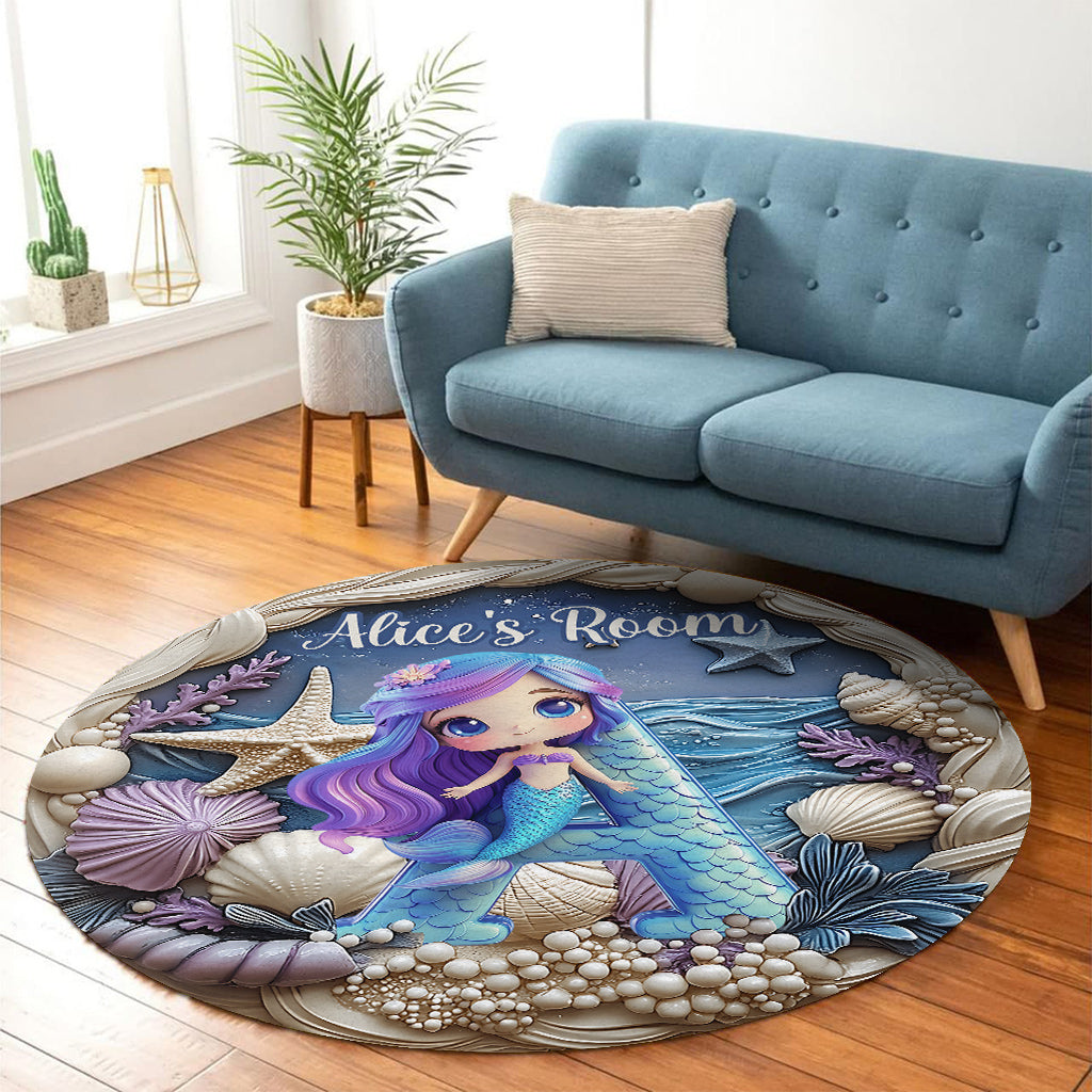 Magnifique cadeau avec lettre pour les petits-enfants - Tapis rond personnalisé pour enfant
