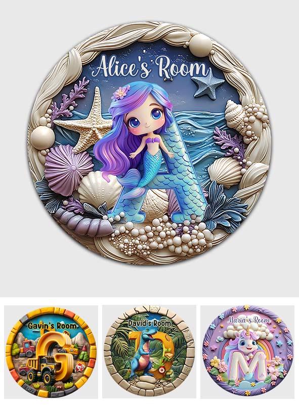 Magnifique cadeau avec lettre pour les petits-enfants - Tapis rond personnalisé pour enfant