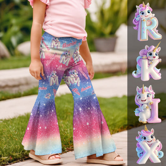 Magnifique licorne - Leggings évasés personnalisés pour enfant