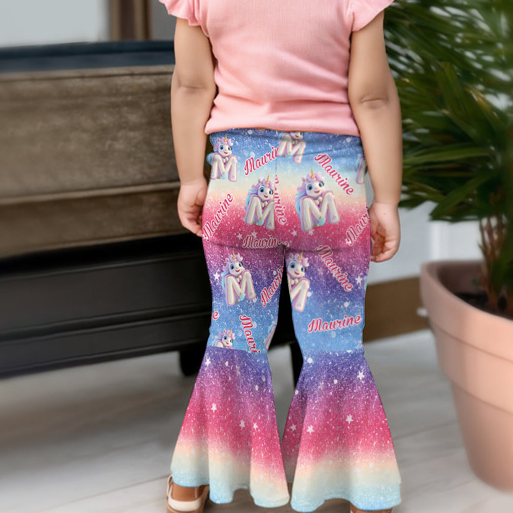 Magnifique licorne - Leggings évasés personnalisés pour enfant