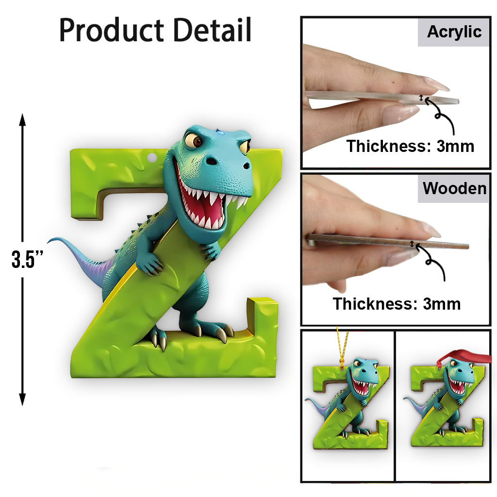 Ornement lettre dinosaure - Ornement personnalisé pour enfant