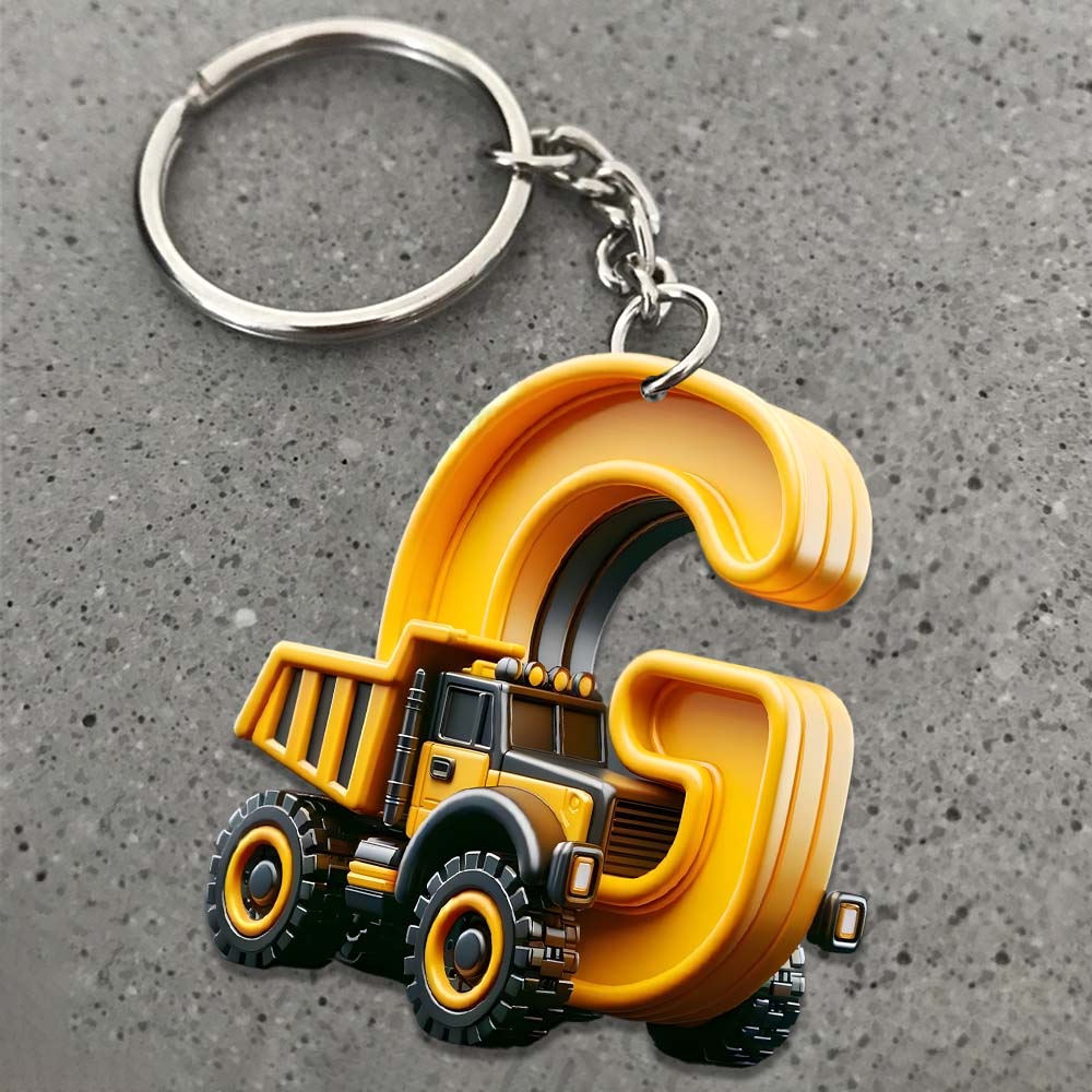 Construction Vehicles Letter Ornament - Personalized Kid Ornament