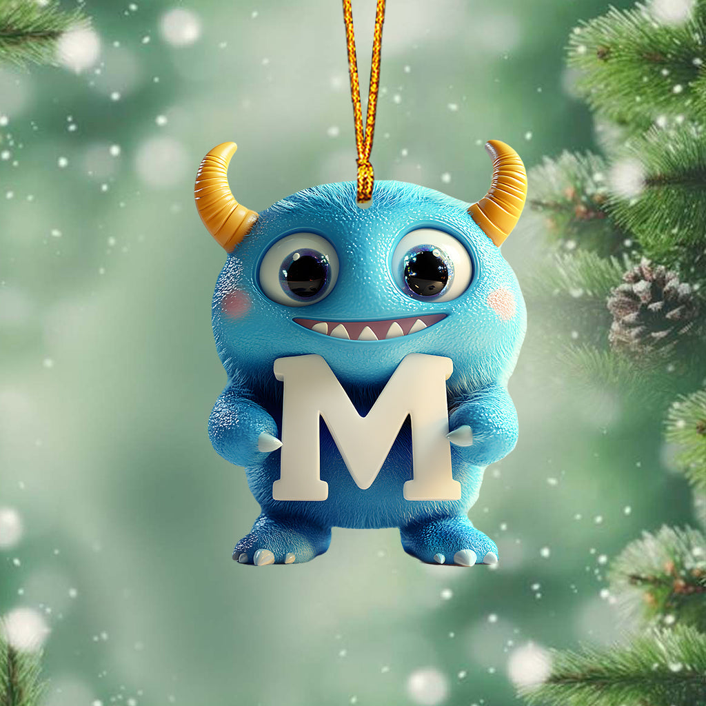 Monster Kid Letter Ornament - Personalized Kid Ornament