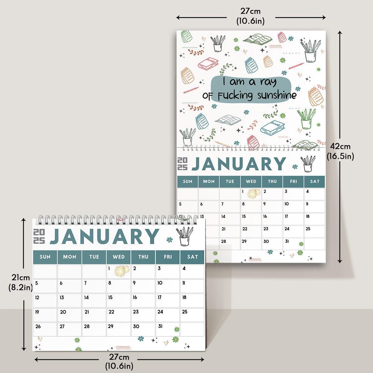 Je brille et j'éblouis sans complexe - Calendrier mural et de bureau personnalisé pour collègues