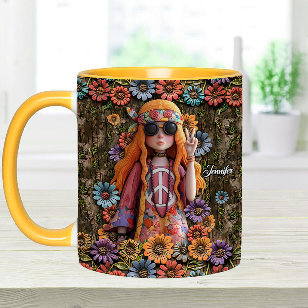 Assuming I'm Just an Old Lady Was Your First Mistake - Personalized Hippie Accent Mug