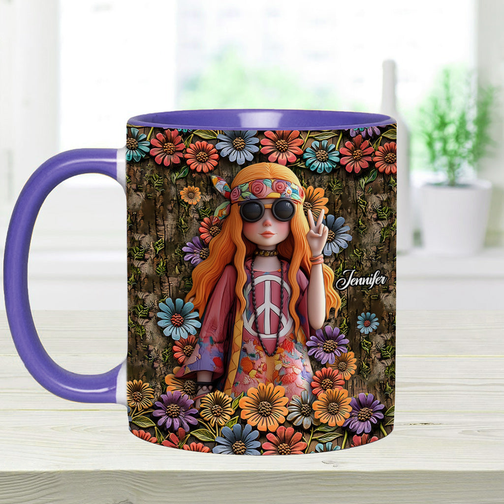 Assuming I'm Just an Old Lady Was Your First Mistake - Personalized Hippie Accent Mug