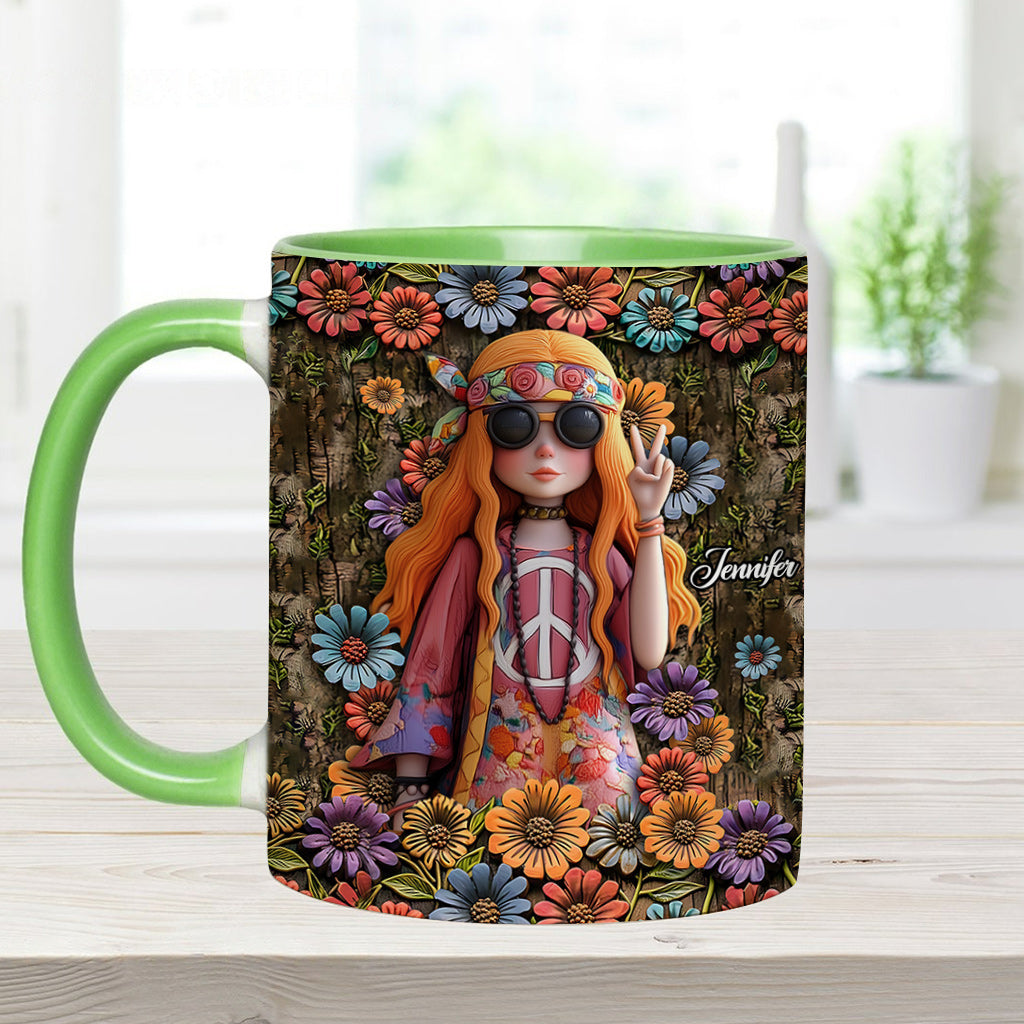 Assuming I'm Just an Old Lady Was Your First Mistake - Personalized Hippie Accent Mug