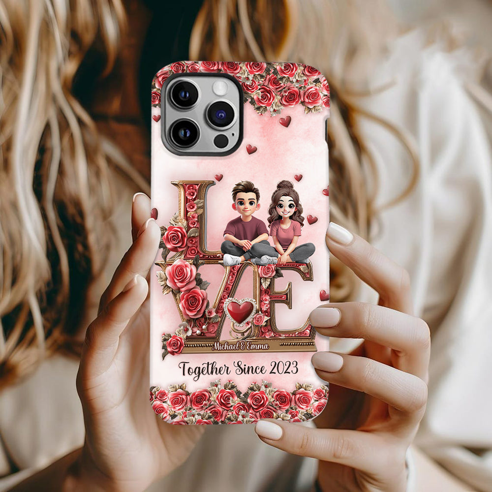 Je t'aimerai toujours - Coque de téléphone personnalisée pour couple avec impression intégrale