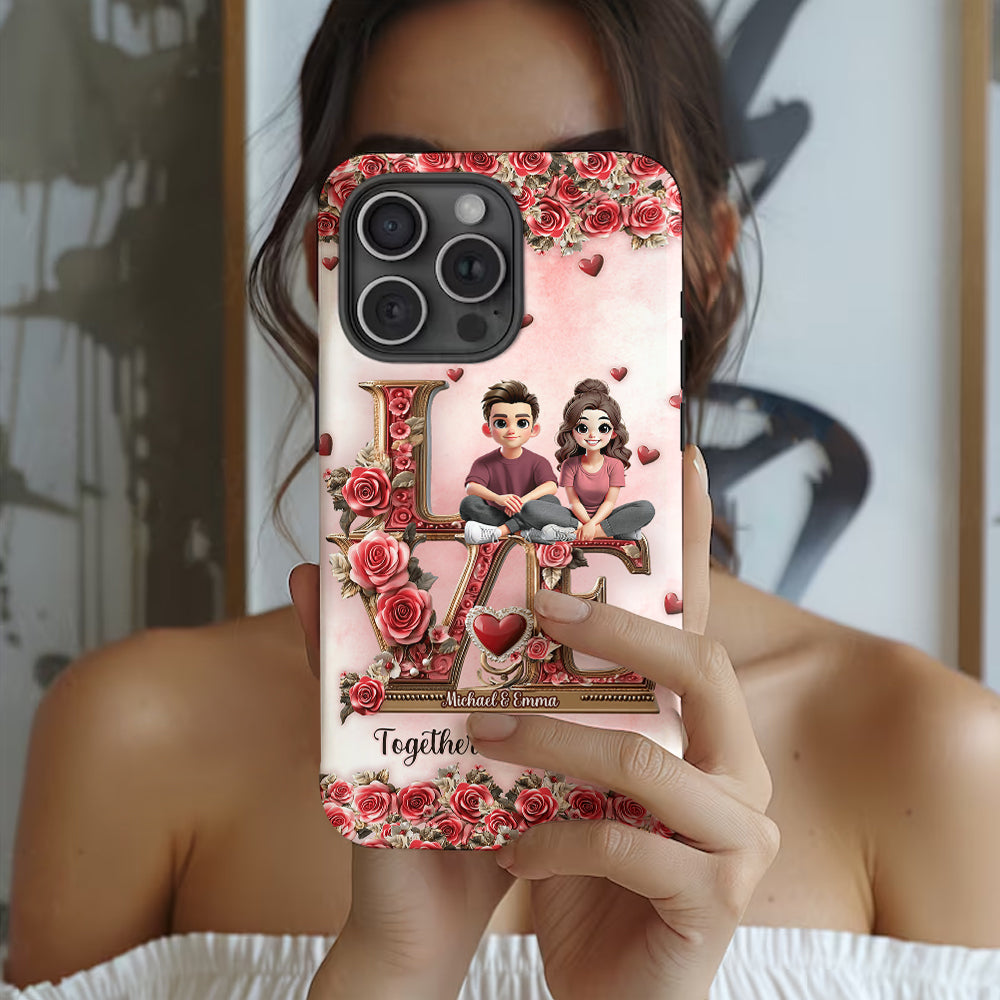 Je t'aimerai toujours - Coque de téléphone personnalisée pour couple avec impression intégrale