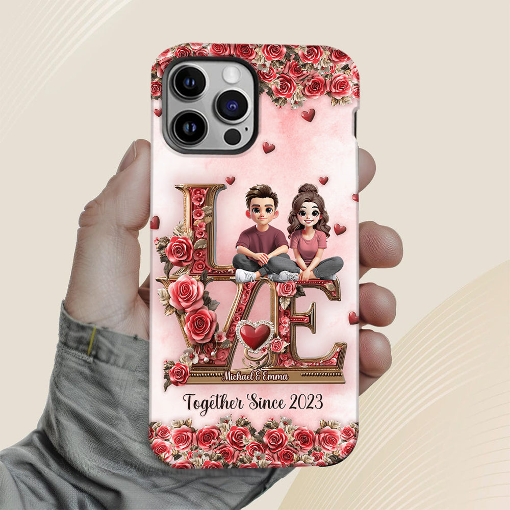 Je t'aimerai toujours - Coque de téléphone personnalisée pour couple avec impression intégrale