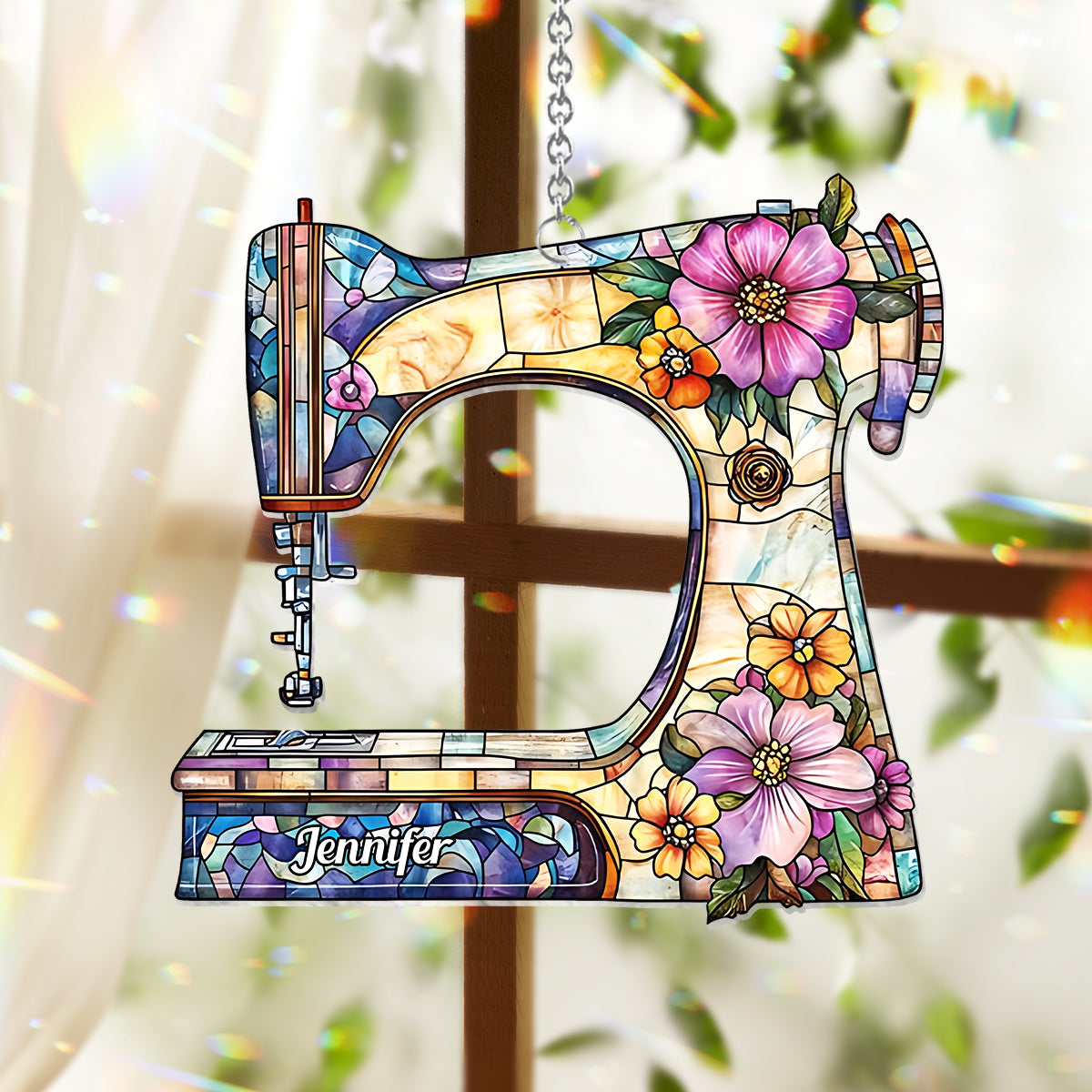 Stunning Sewing Machine - Personalized Sewing Window Hanging Suncatcher Ornament