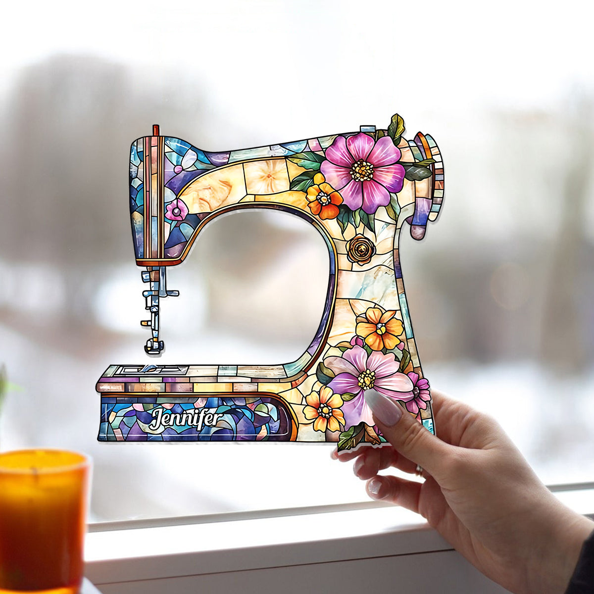 Stunning Sewing Machine - Personalized Sewing Window Hanging Suncatcher Ornament
