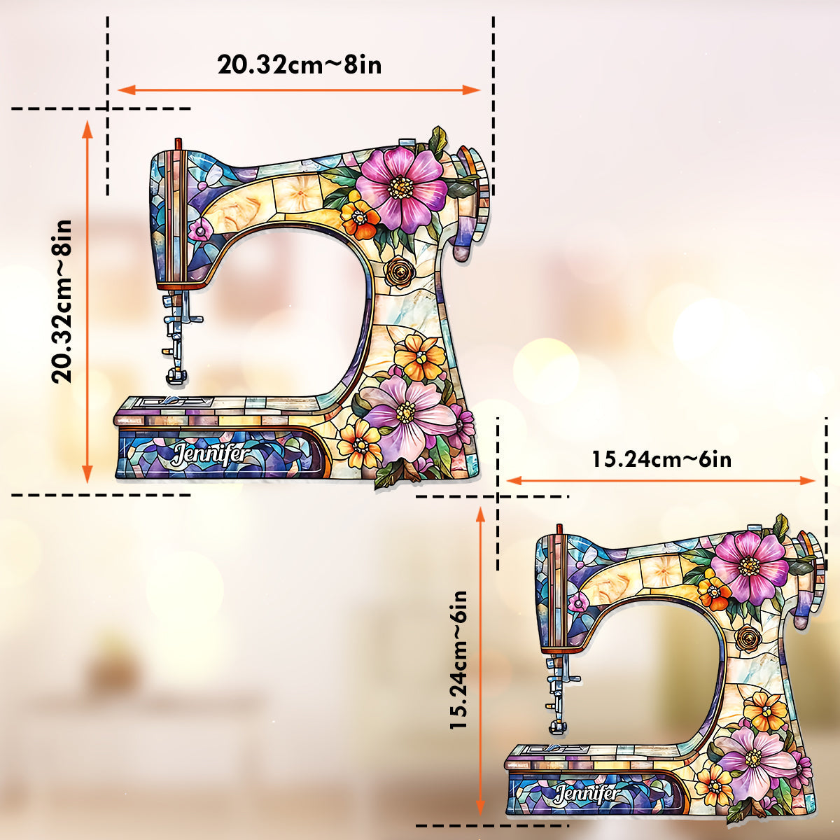 Stunning Sewing Machine - Personalized Sewing Window Hanging Suncatcher Ornament