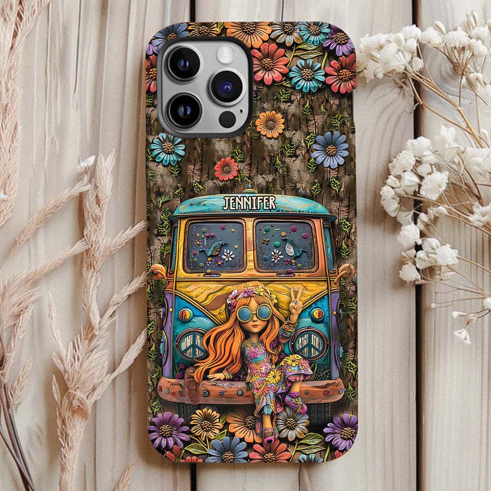 Coque de téléphone personnalisée Cute Caravan - Hippie avec imprimé intégral