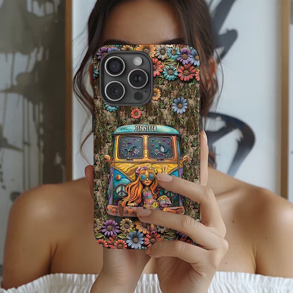 Coque de téléphone personnalisée Cute Caravan - Hippie avec imprimé intégral