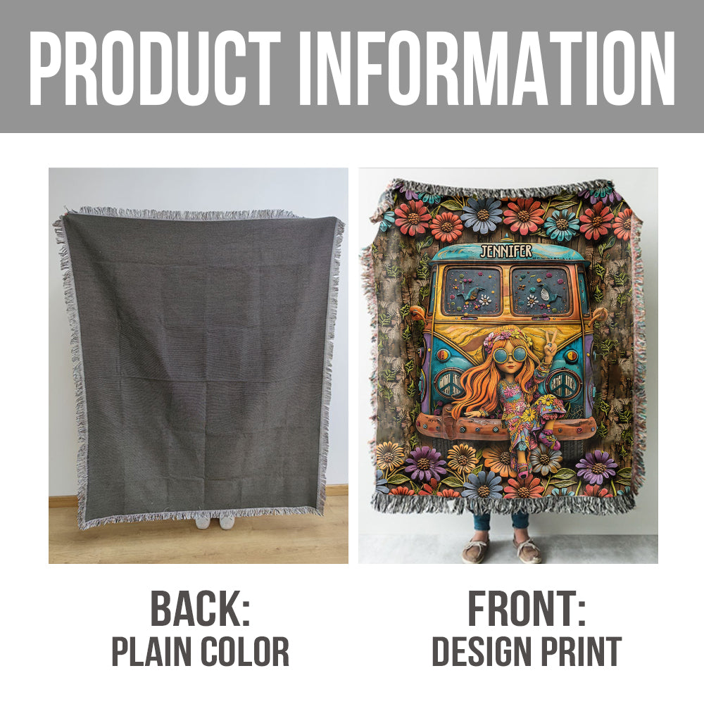 Amoureux du hippie - Couverture tissée hippie personnalisée