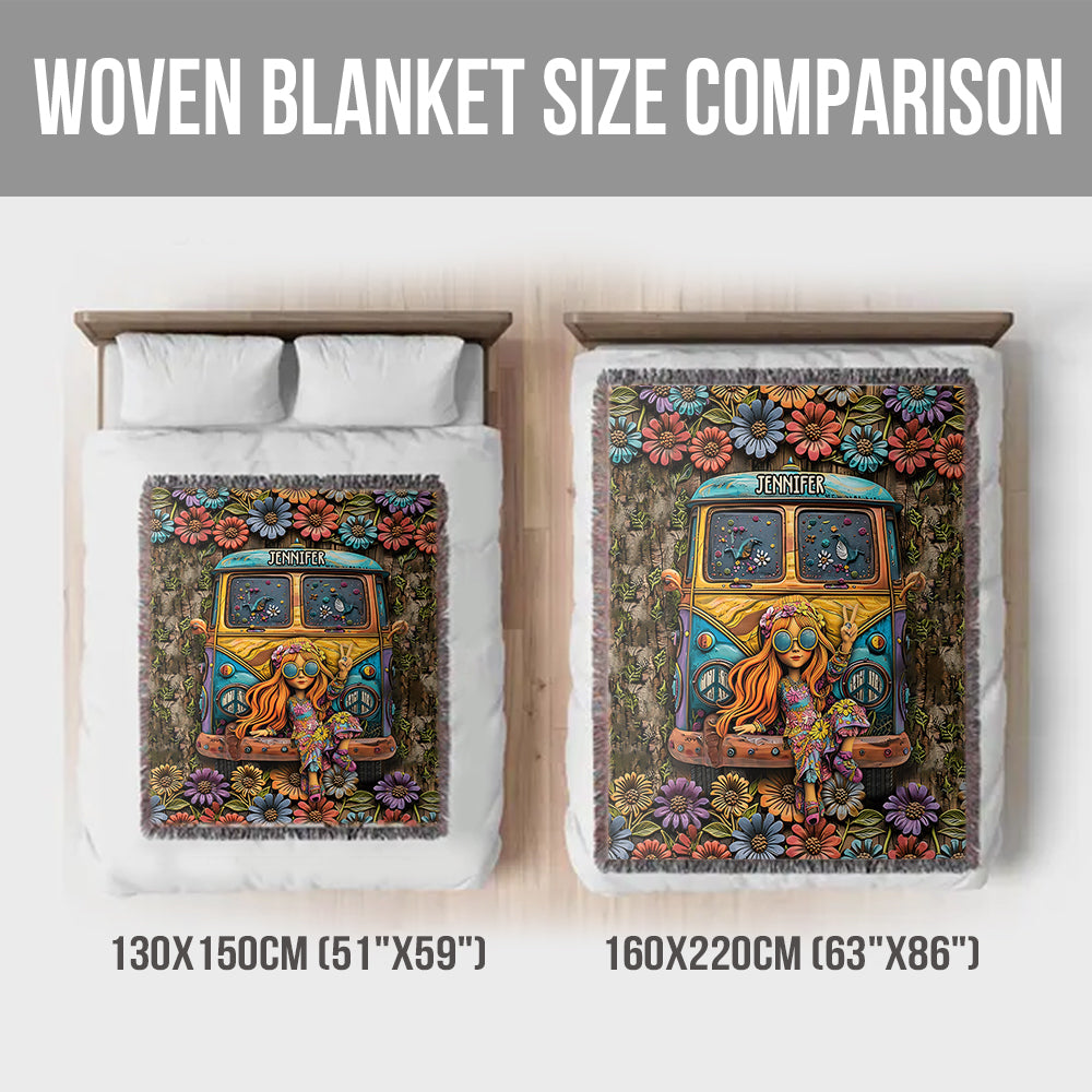 Amoureux du hippie - Couverture tissée hippie personnalisée