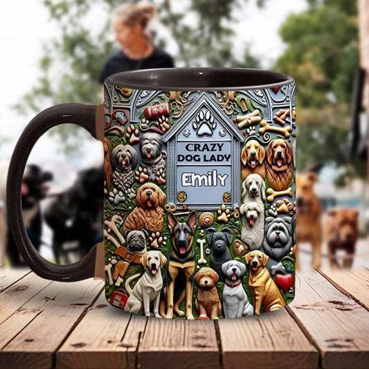 Mug personnalisé « Folle de chiens »