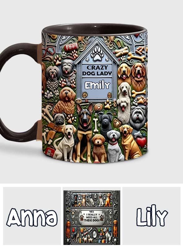 Crazy Dog Lady - Personalized Dog Accent Mug