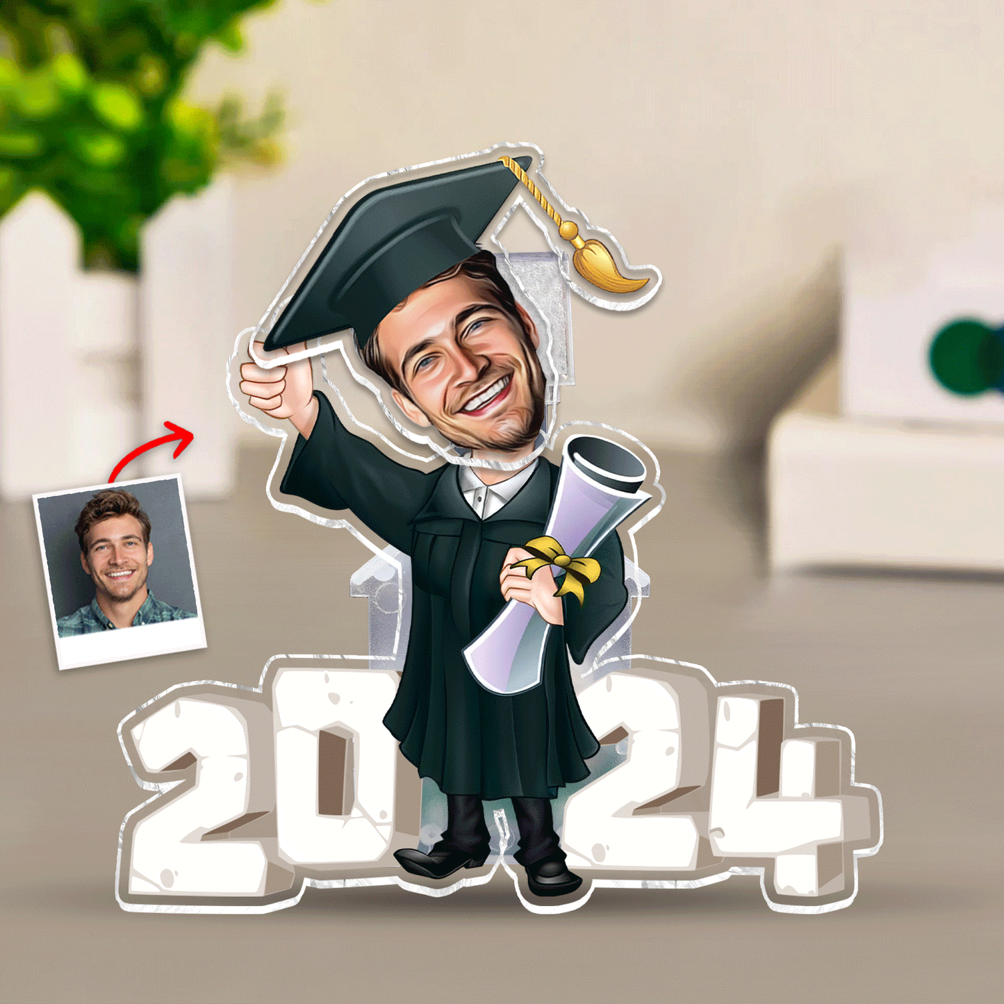 Funny Graduation Caricature - Personalized Graduation Custom Shaking Head