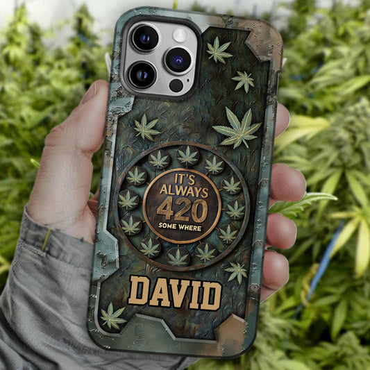 C'est toujours 420 - Coque de téléphone personnalisée avec impression intégrale sur le thème du cannabis