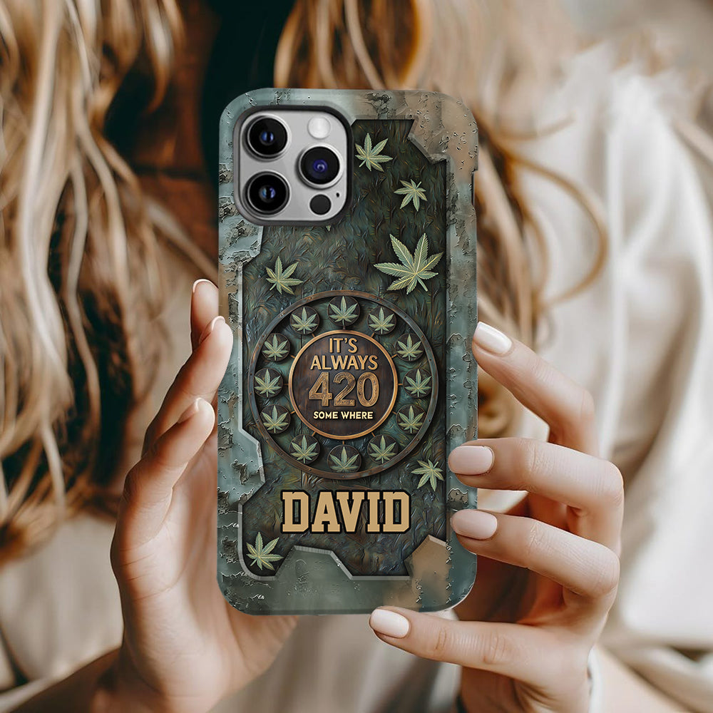 C'est toujours 420 - Coque de téléphone personnalisée avec impression intégrale sur le thème du cannabis