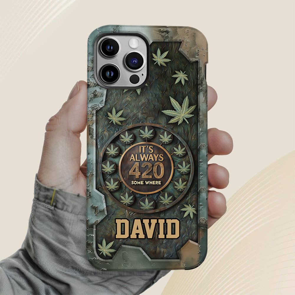 C'est toujours 420 - Coque de téléphone personnalisée avec impression intégrale sur le thème du cannabis