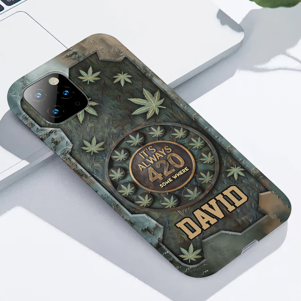 C'est toujours 420 - Coque de téléphone personnalisée avec impression intégrale sur le thème du cannabis