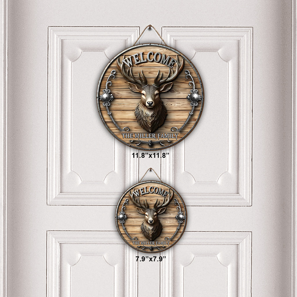 Love Hunting - Personalized Hunting Round Wood Sign