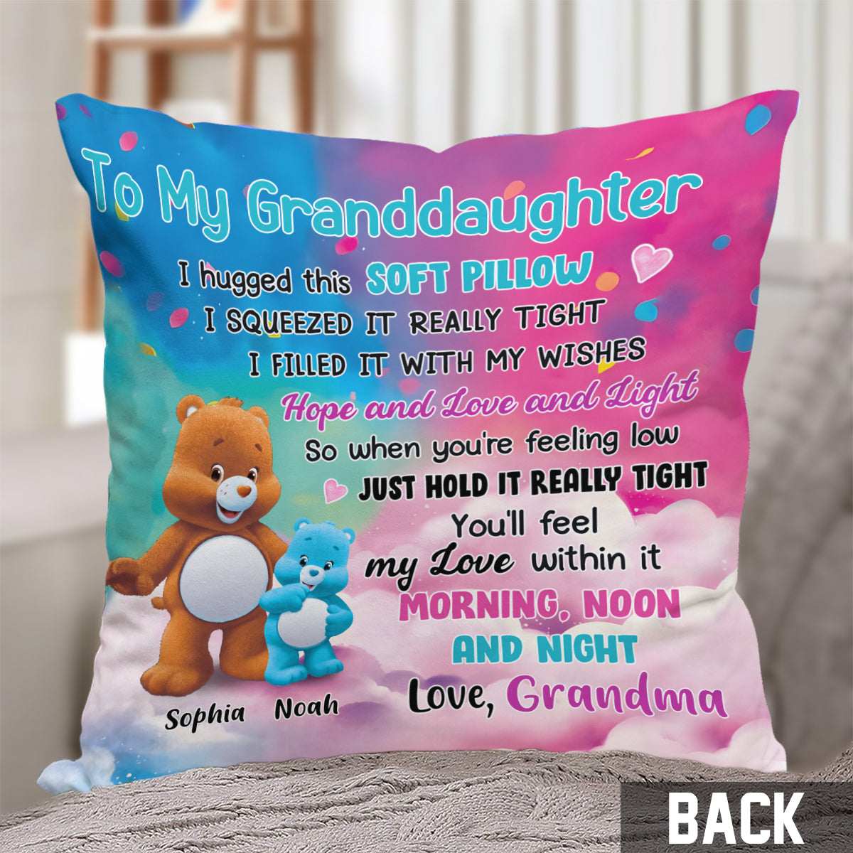 À ma petite-fille - Coussin décoratif personnalisé pour ma petite-fille