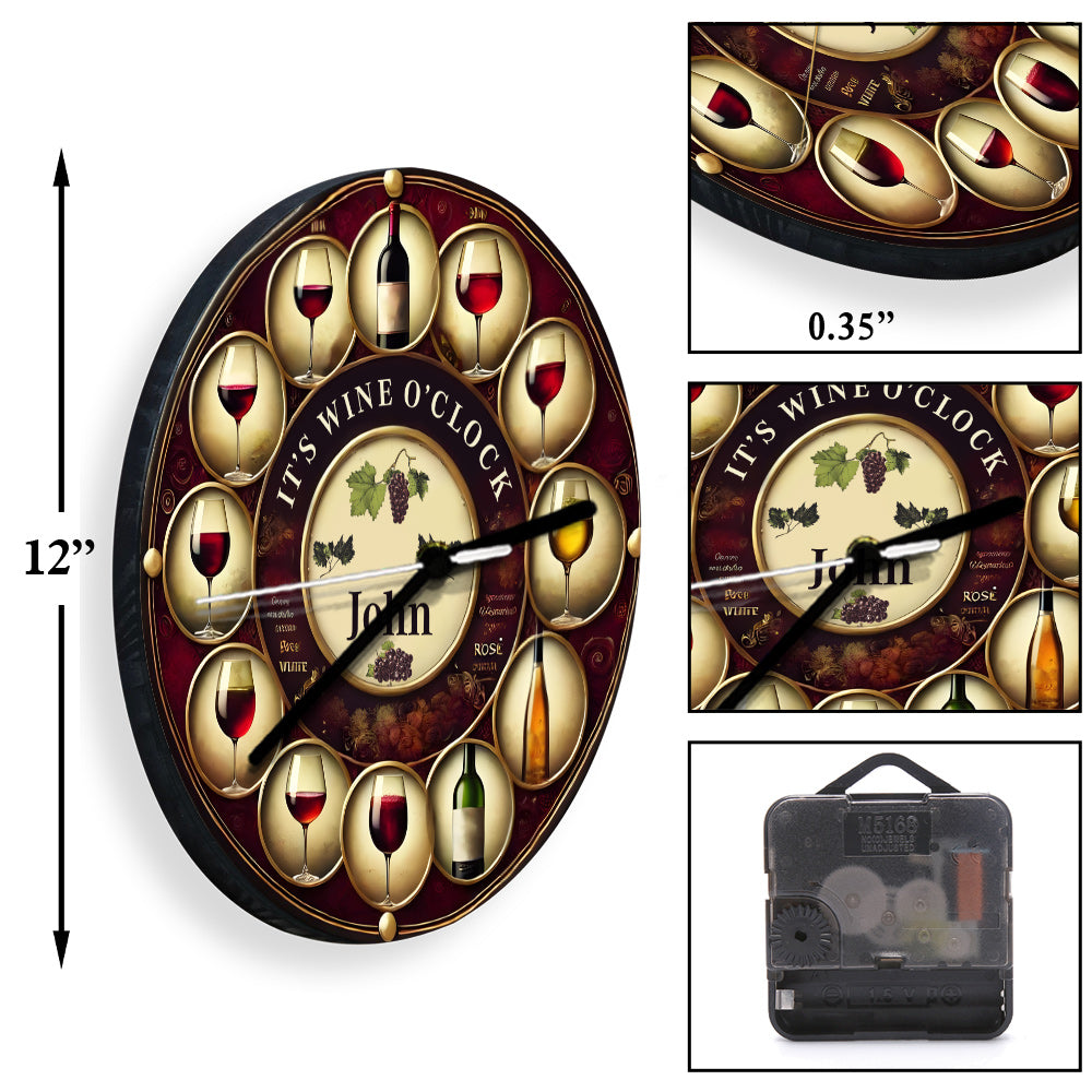 It's Wine O'clock - Personalized Wine Wall Clock