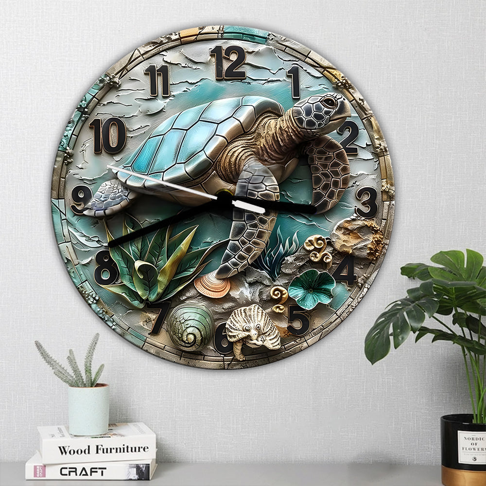Horloge murale tortue « J’adore les tortues »