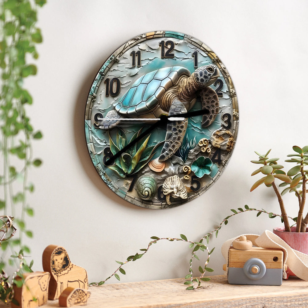 Horloge murale tortue « J’adore les tortues »