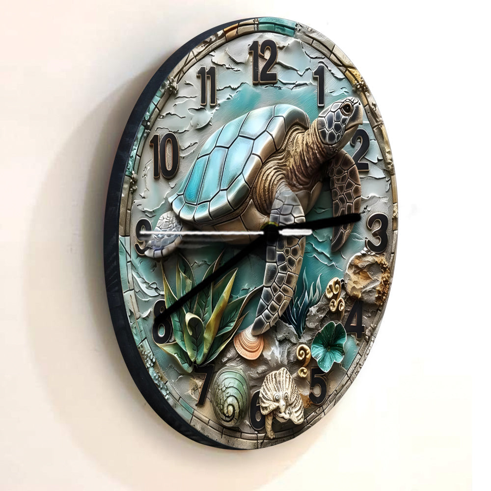Horloge murale tortue « J’adore les tortues »