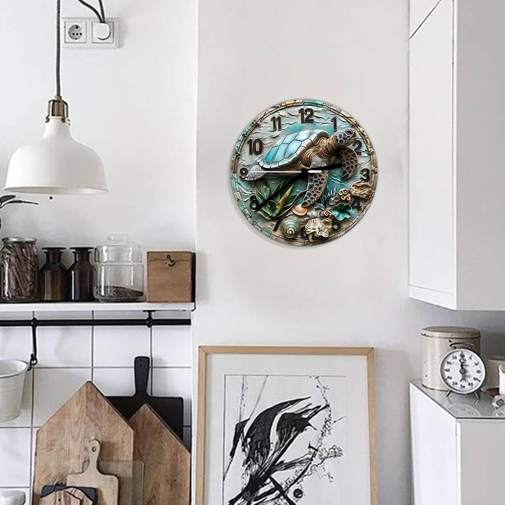 Horloge murale tortue « J’adore les tortues »