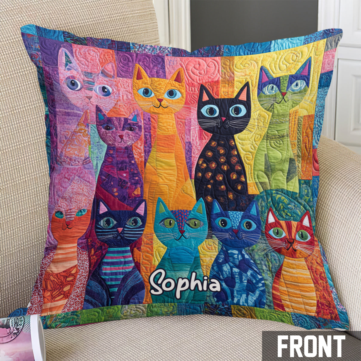 Love Cats - Personalized Cat Throw Pillow