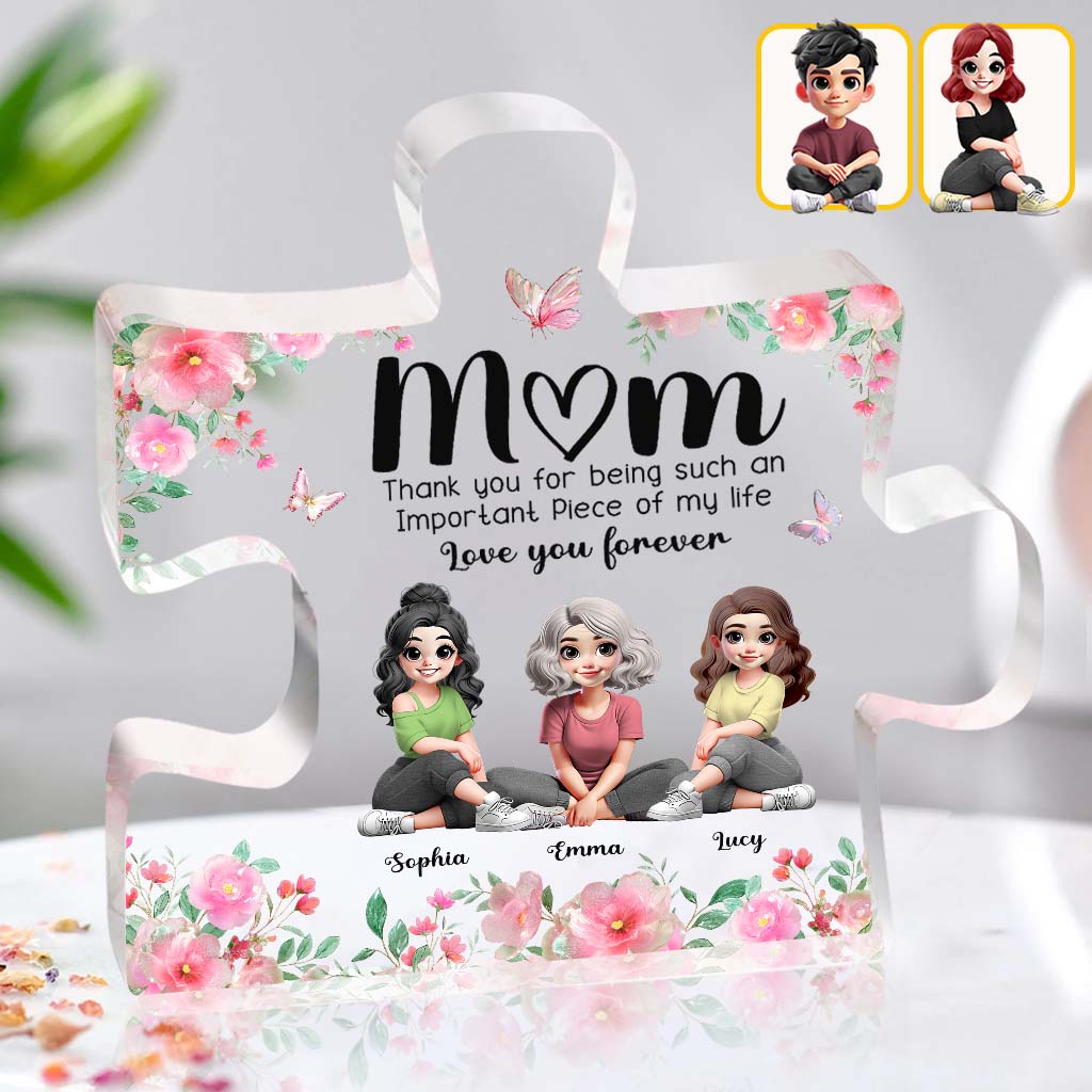 Important dans ma vie - Plaque acrylique personnalisée pour maman